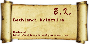 Bethlendi Krisztina névjegykártya